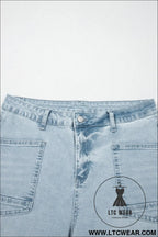 Beau blue frayed cropped straight jeans - jeans