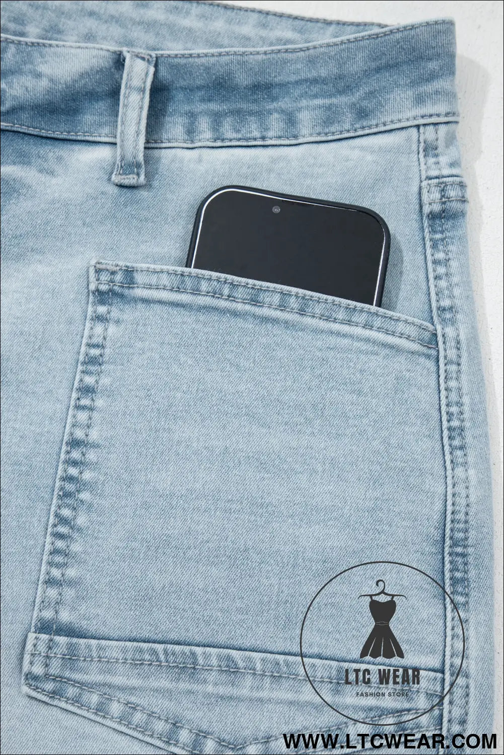 Beau blue frayed cropped straight jeans - jeans