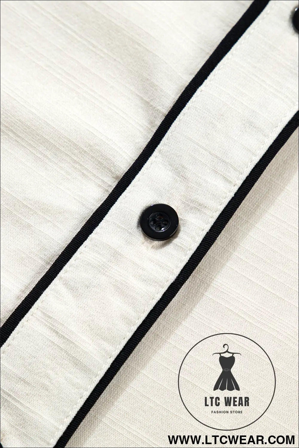 Beige contrast color trim button down long puff sleeve shirt - blouses & shirts