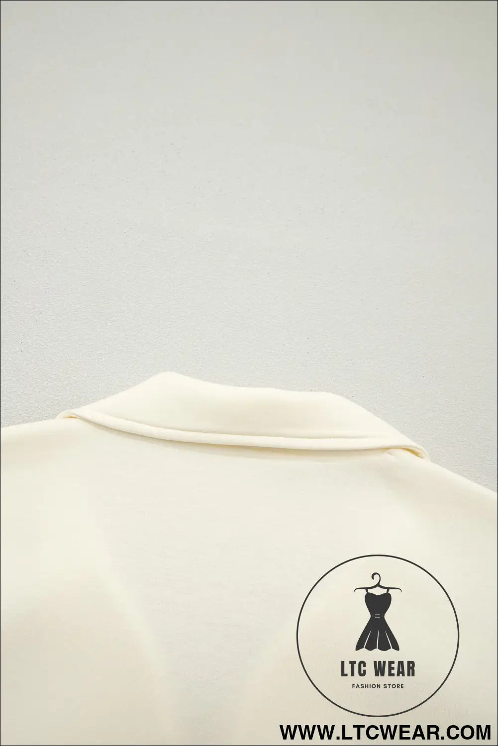 Beige zipped up collared ruffled short sleeve blouse - blouses & shirts
