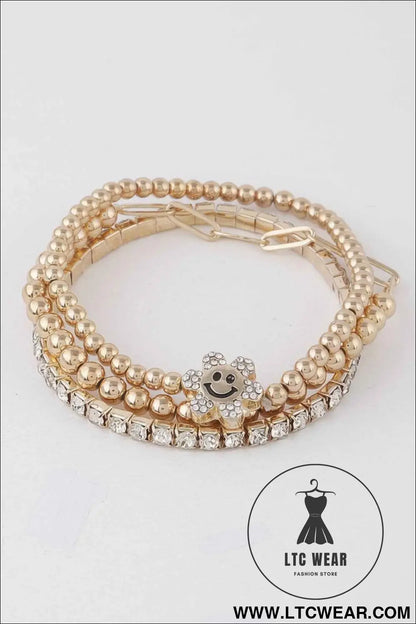 Bejeweled Happy Flower Bracelets