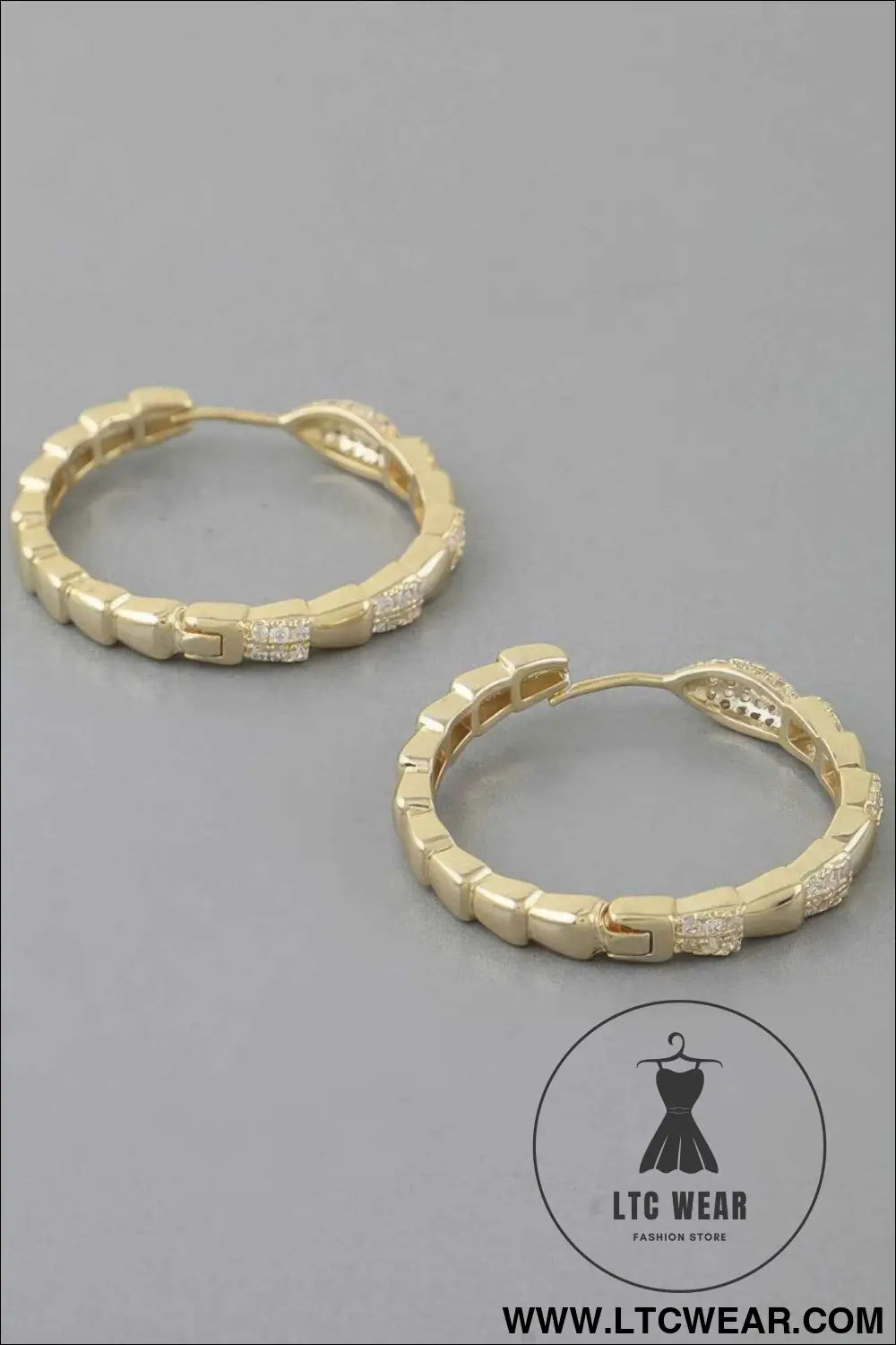 Bejeweled Snake Scale Hoop Earrings