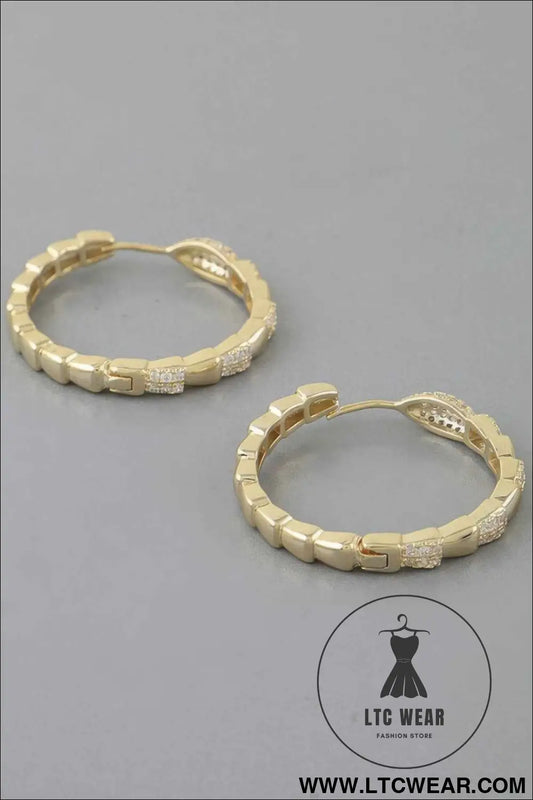 Bejeweled Snake Scale Hoop Earrings