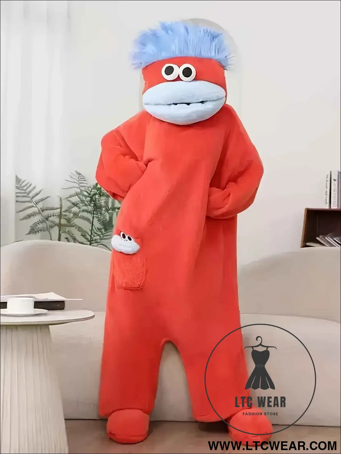 Big Mouth Monster Coral Fleece Cozy Onesie