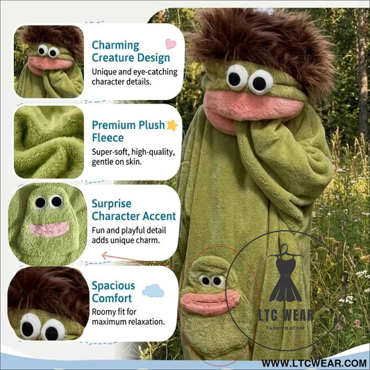 Big Mouth Monster Coral Fleece Cozy Onesie