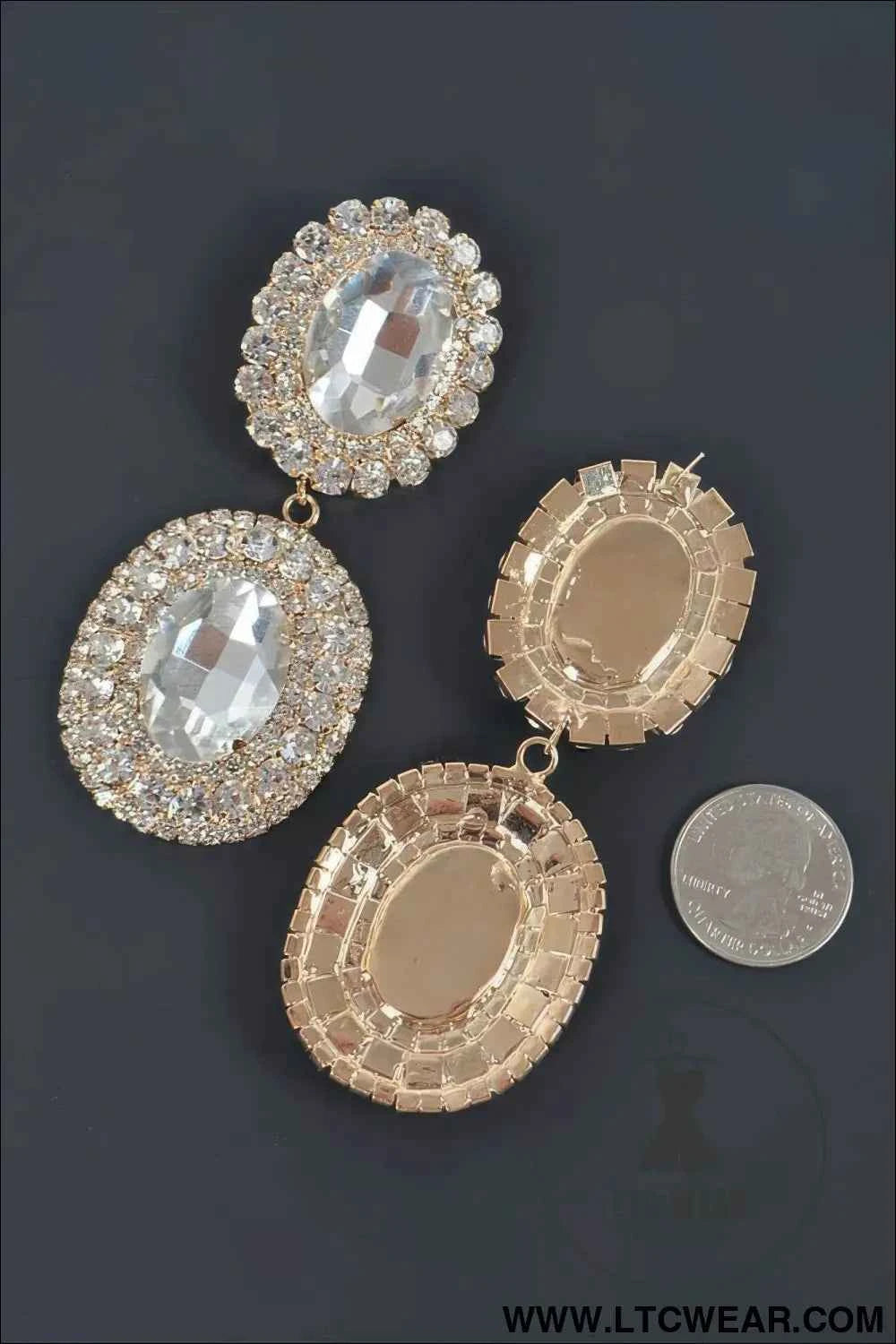 Big Oval Rhinestone Earring