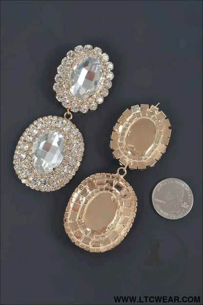 Big Oval Rhinestone Earring