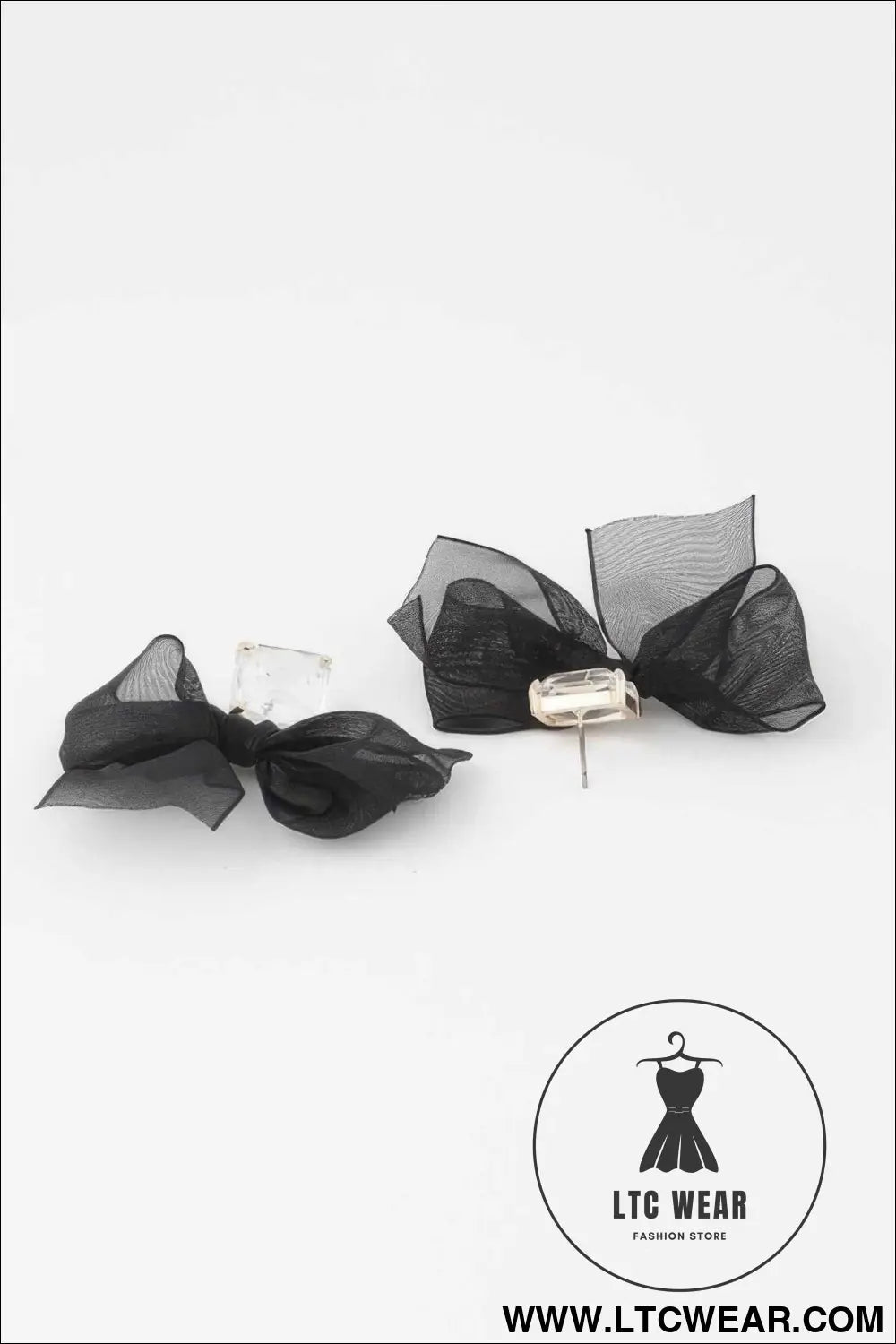Black Bownot Dangle Earrings