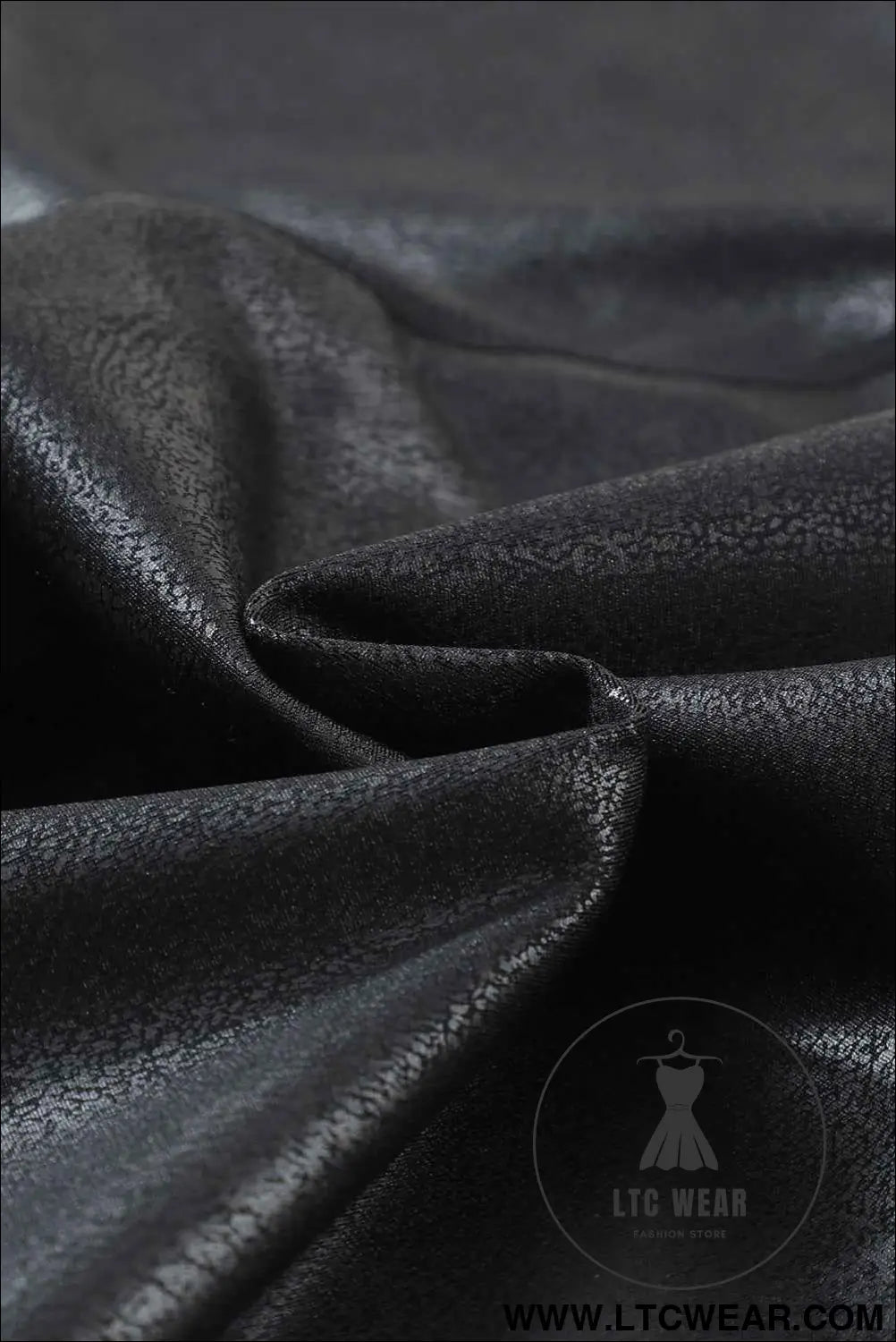 Black Crossed Dip Waist Sleek Leather Leggings