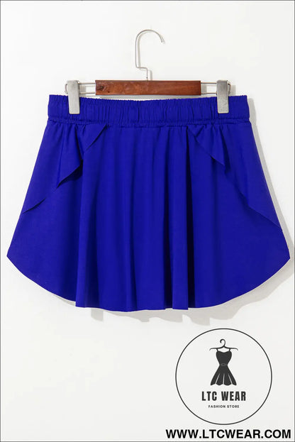 Black Drawstring High Waist Lined Tennis Skort - L.T.C Wear Online Fashion Store