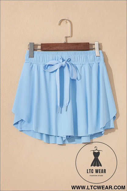 Black Drawstring High Waist Lined Tennis Skort - L.T.C Wear Online Fashion Store