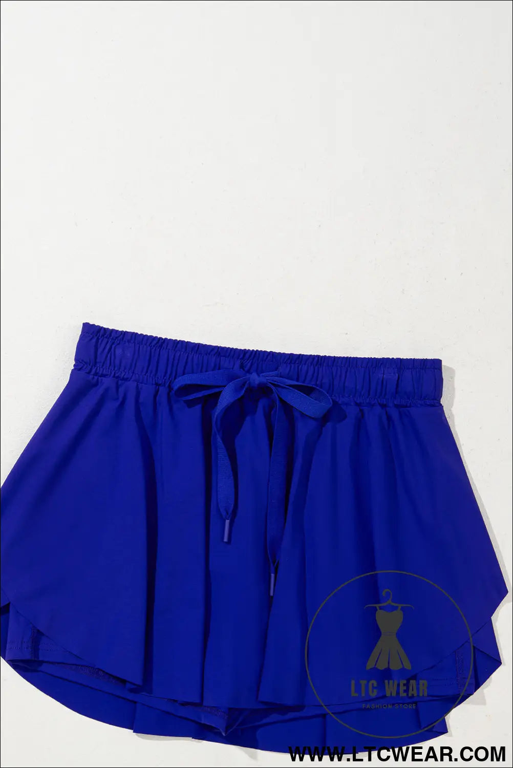Black Drawstring High Waist Lined Tennis Skort - L.T.C Wear Online Fashion Store