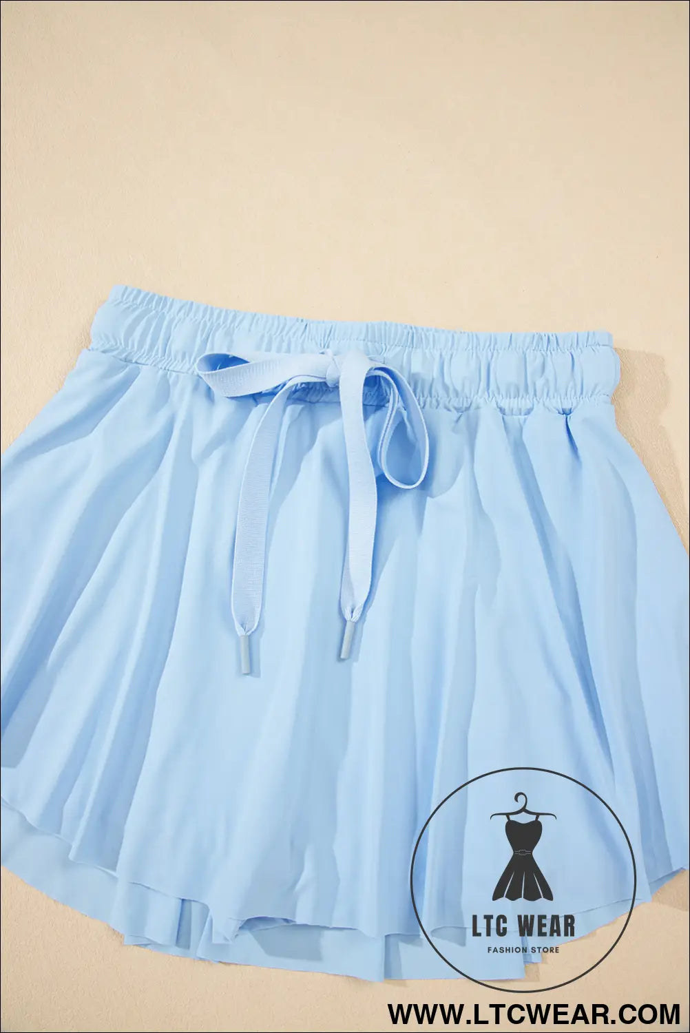 Black Drawstring High Waist Lined Tennis Skort - L.T.C Wear Online Fashion Store