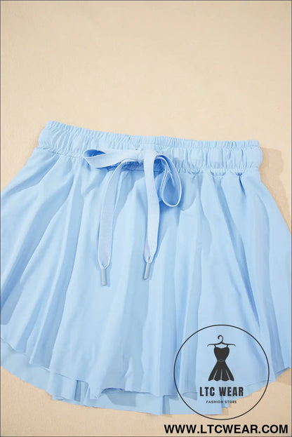 Black Drawstring High Waist Lined Tennis Skort - L.T.C Wear Online Fashion Store
