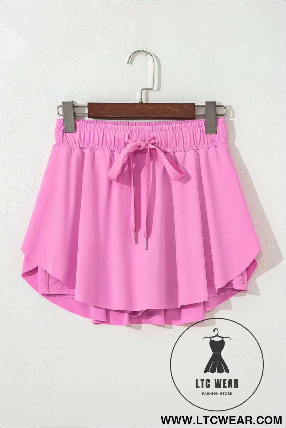 Black Drawstring High Waist Lined Tennis Skort - L.T.C Wear Online Fashion Store