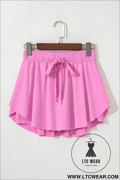 Black Drawstring High Waist Lined Tennis Skort - L.T.C Wear Online Fashion Store
