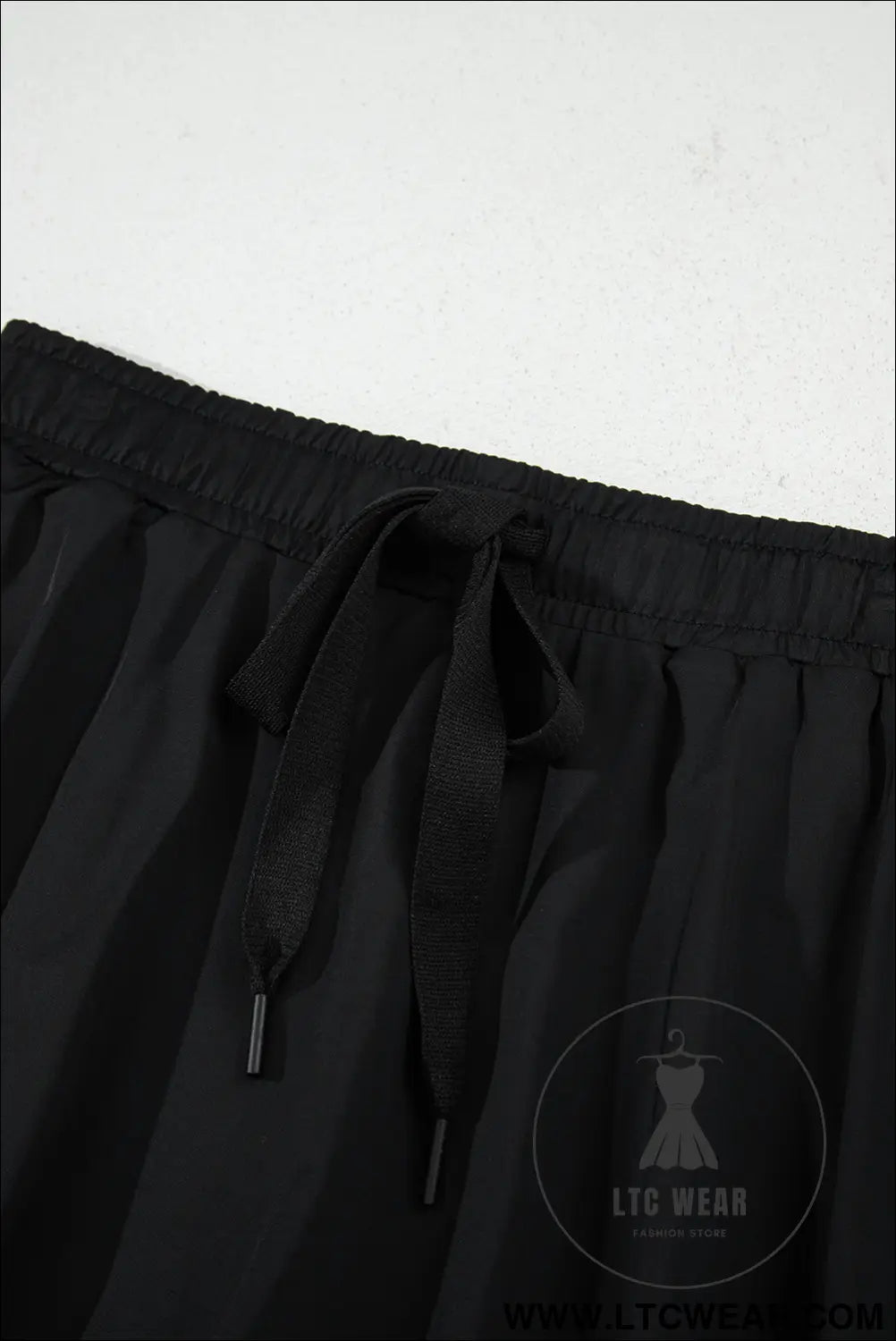 Black Drawstring High Waist Lined Tennis Skort - L.T.C Wear Online Fashion Store