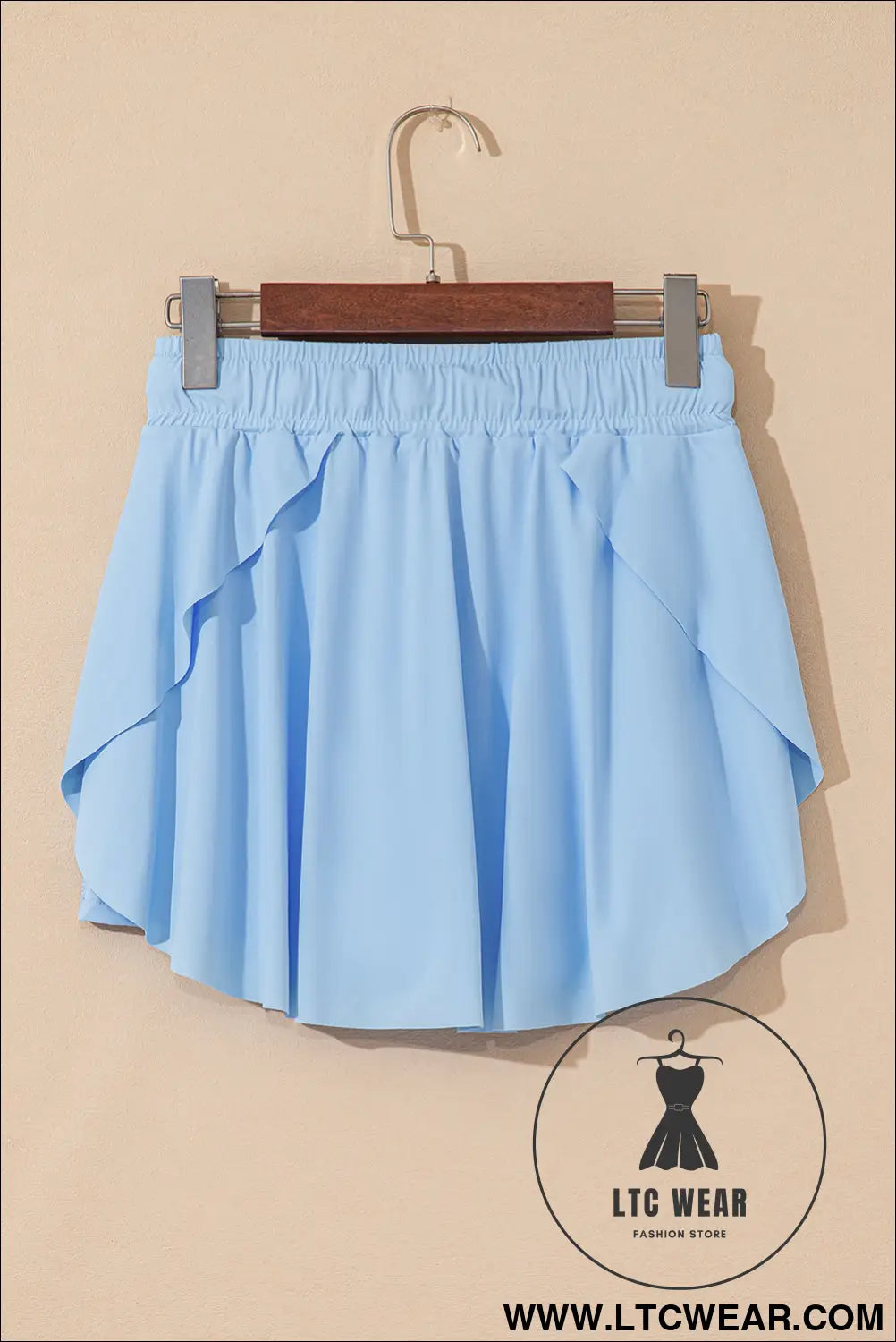 Black Drawstring High Waist Lined Tennis Skort - L.T.C Wear Online Fashion Store