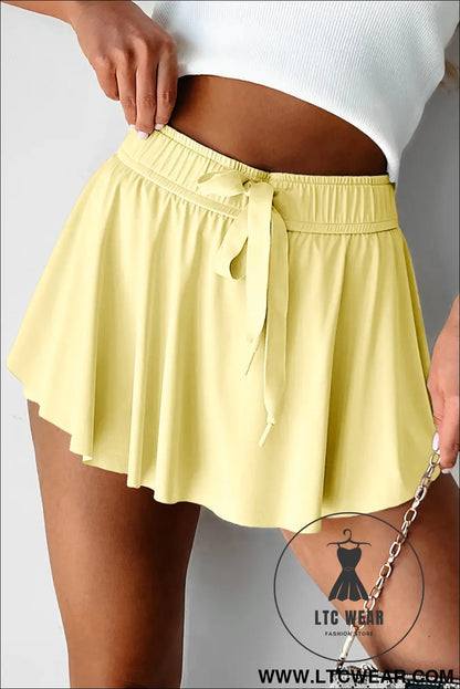 Black Drawstring High Waist Lined Tennis Skort - L.T.C Wear Online Fashion Store