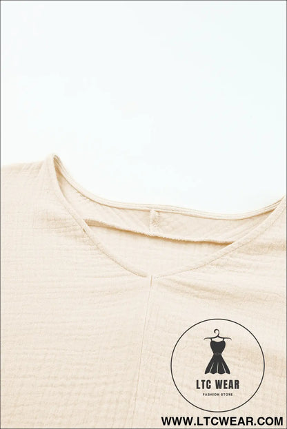 Black Frayed Batwing Sleeve Textured Cotton Blouse - L.T.C Wear Online Fashion Store