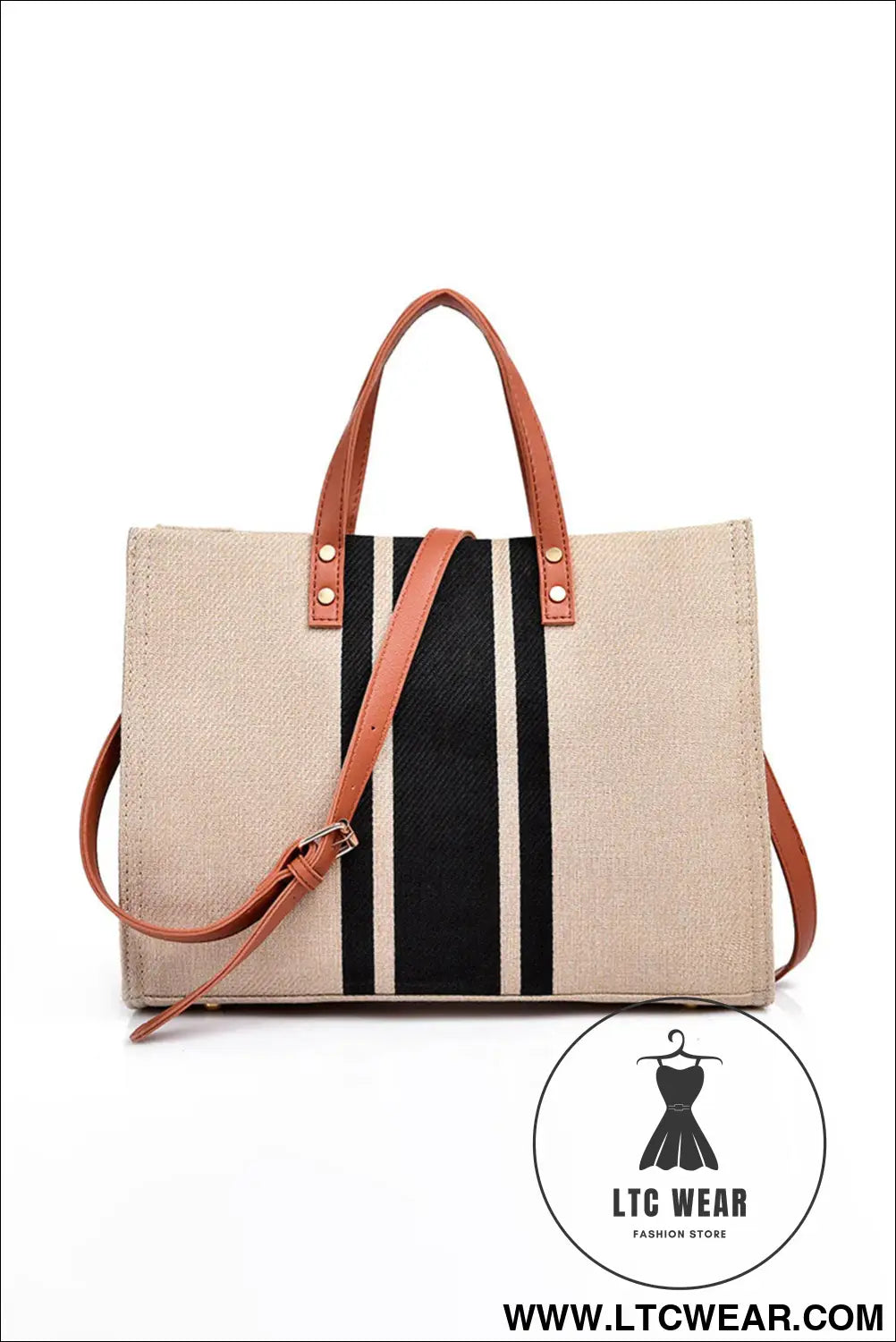 Black large striped shoulder bag - black / one size / 100% polyester - shoulder bags