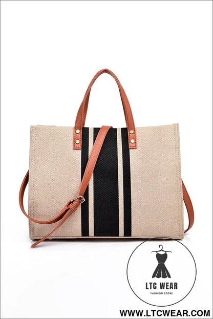 Black large striped shoulder bag - black / one size / 100% polyester - shoulder bags