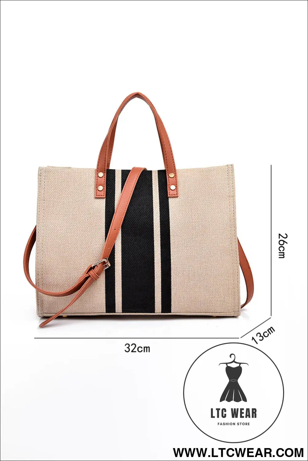 Black large striped shoulder bag - black / one size / 100% polyester - shoulder bags