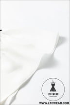 Black plus size contrast frilled neckline ruffled short sleeve ribbed textured blouse - plus size blouses & shirts