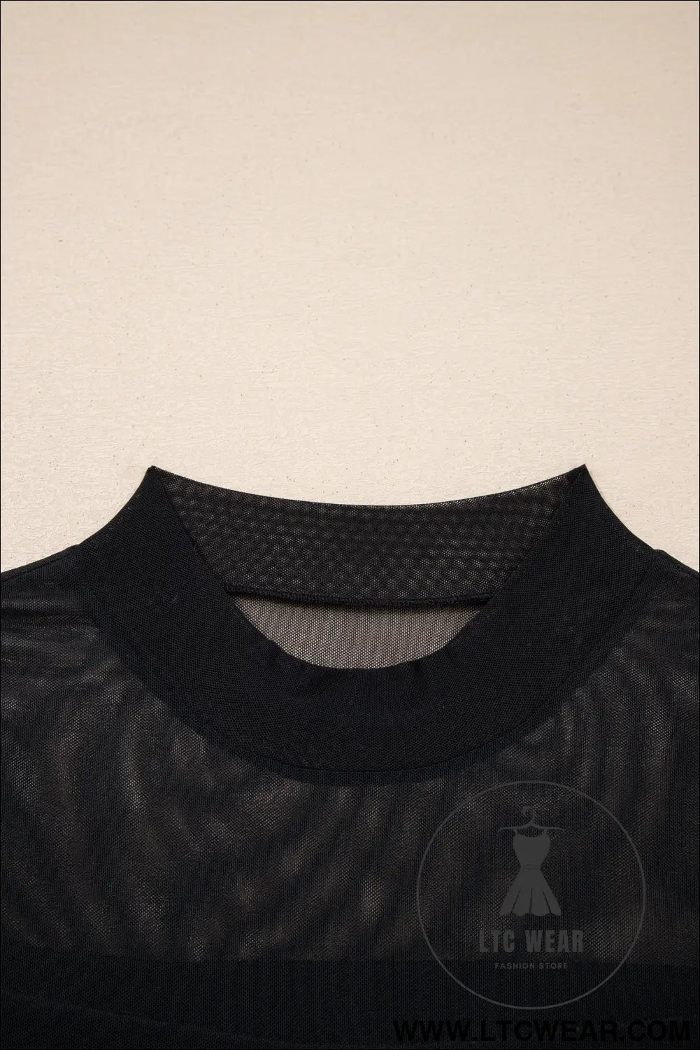 Black sheer mesh patchwork cap sleeve t shirt - 20%