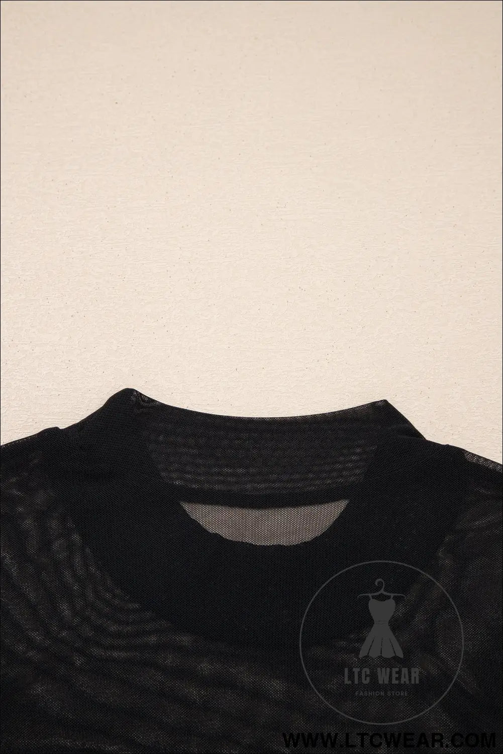 Black sheer mesh patchwork cap sleeve t shirt - 20%