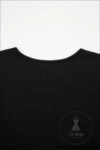 Black Solid Color T-shirt High Waist Pocketed Long Dress