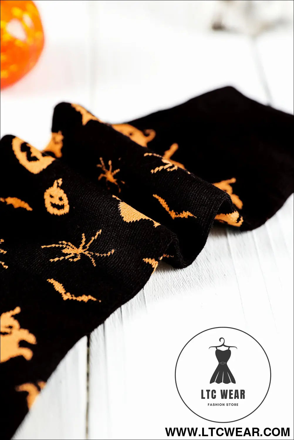 Black spooky season funny halloween socks - black / one size / 100% cotton - socks