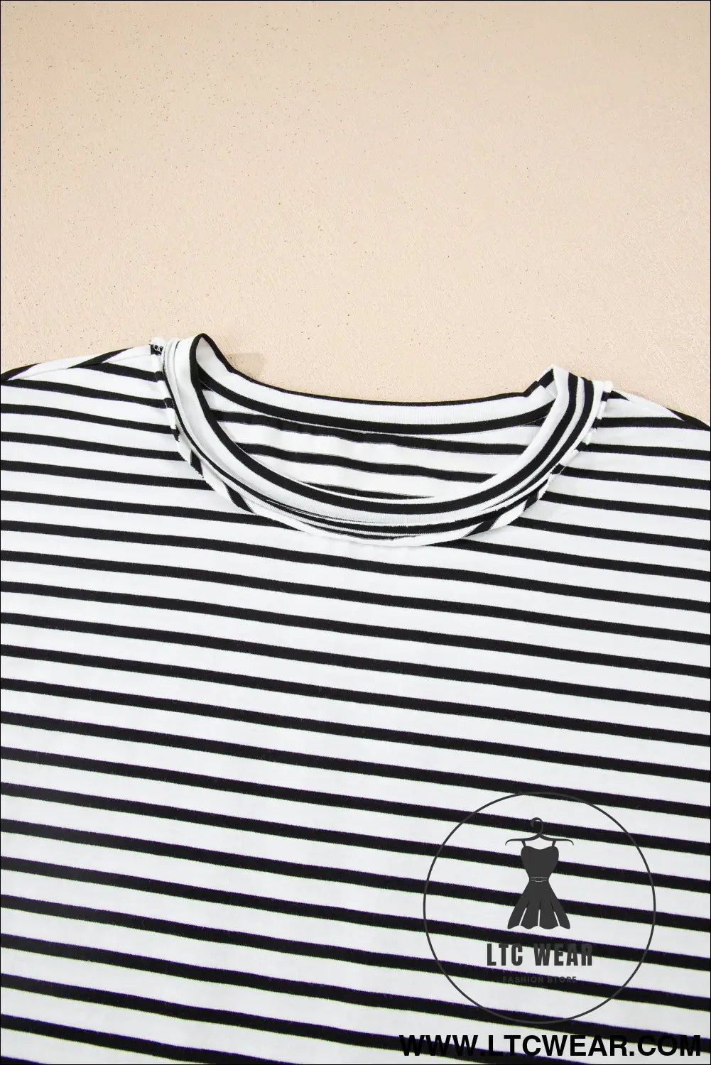 Black stripe floral puff sleeve patchwork round neck loose top - blouses & shirts