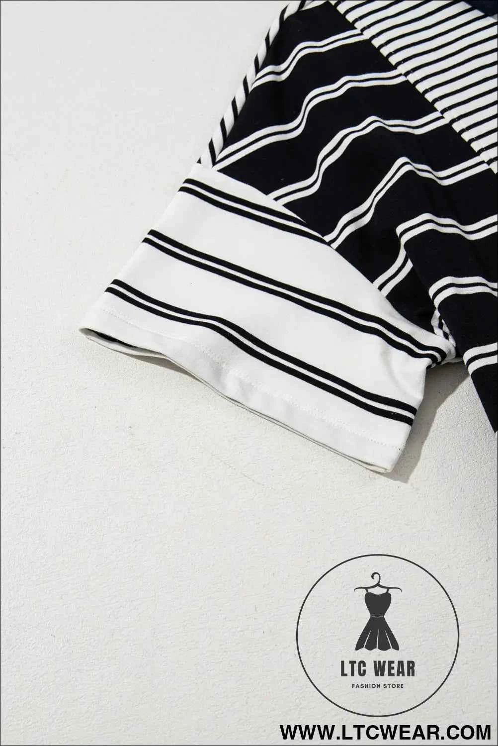 Navy and White Striped Polo T Shirt Dress
