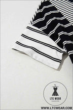 Navy and White Striped Polo T Shirt Dress