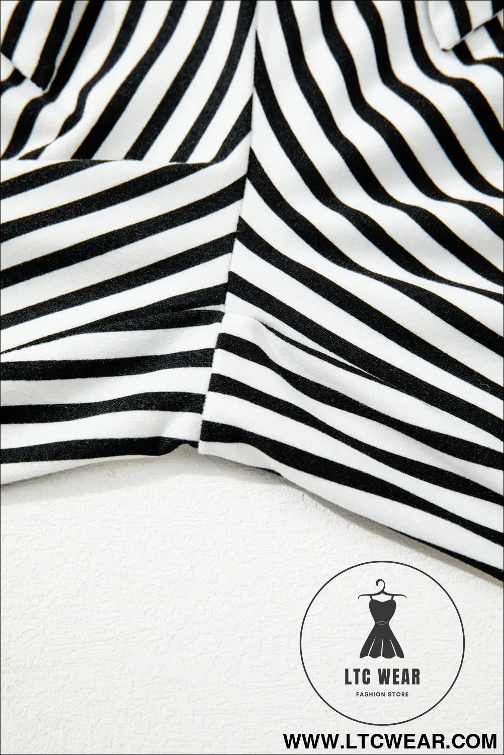 Black Striped Frill Knot Waist Decor Pants - L.T.C Wear Online Fashion Store