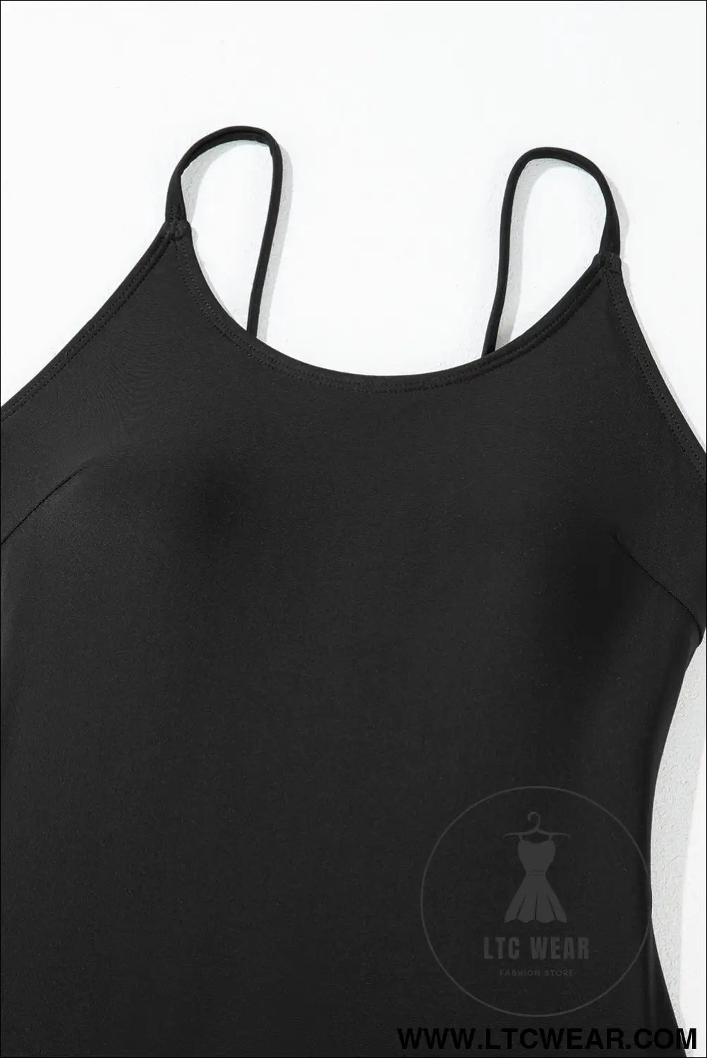Black Thin Strap Strappy Lace-up Backless One Piece Swimsuit - L.T.C Wear Online Fashion Store