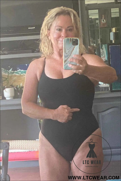 Black Thin Strap Strappy Lace-up Backless One Piece Swimsuit