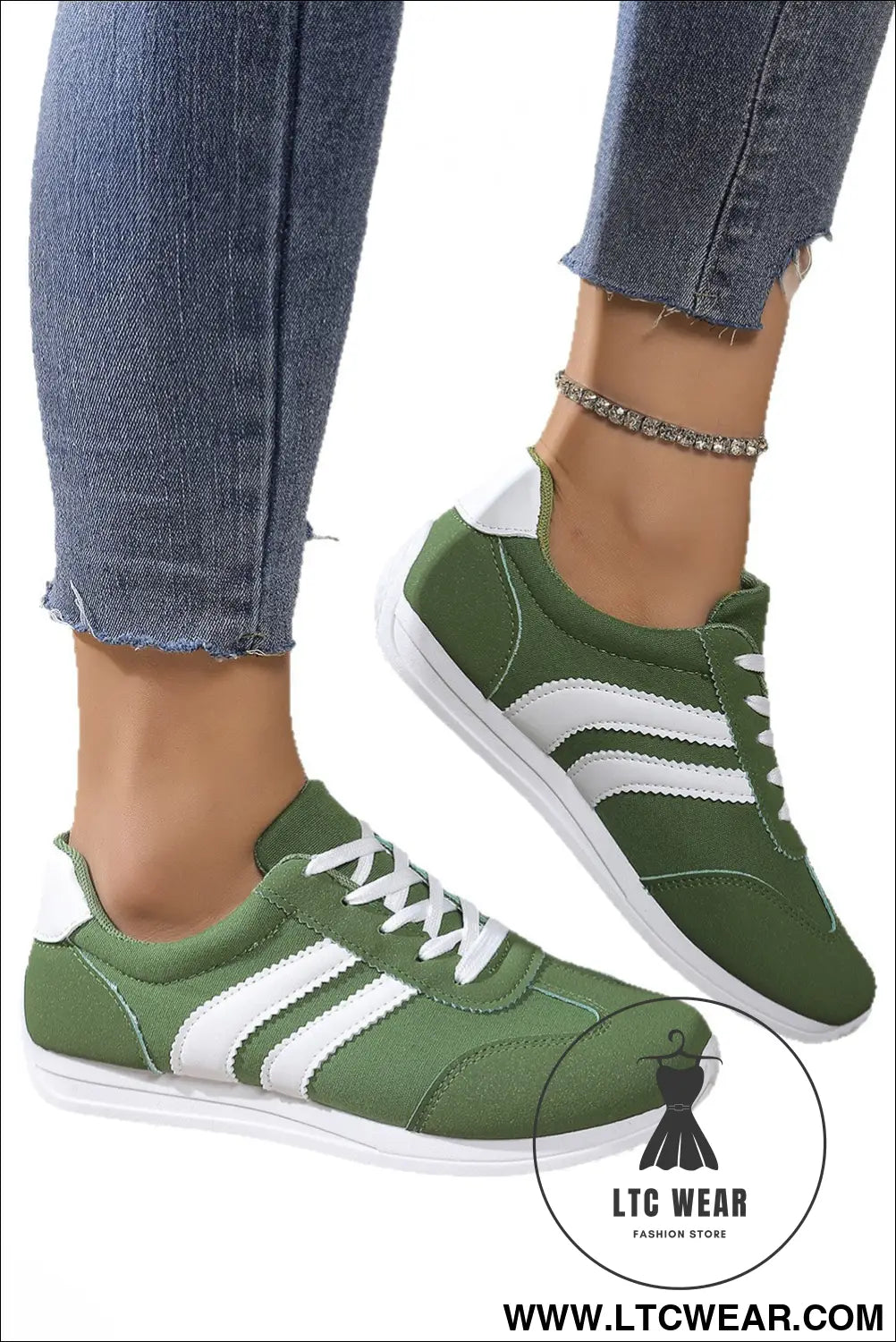 Blackish green patchwork breathable lace up sneakers - womens shoes