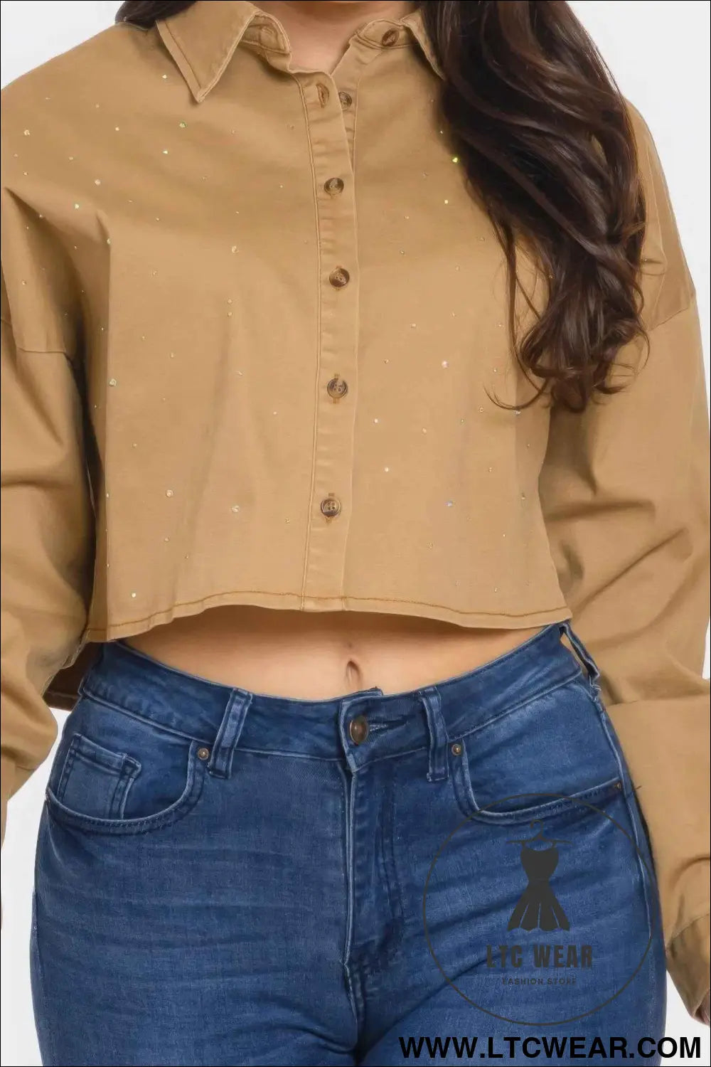 Bling Denim Button Down Shirt