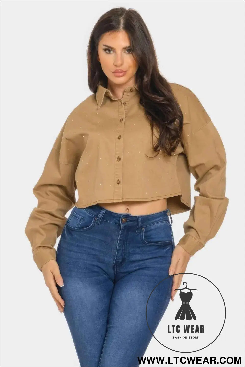 Bling Denim Button Down Shirt
