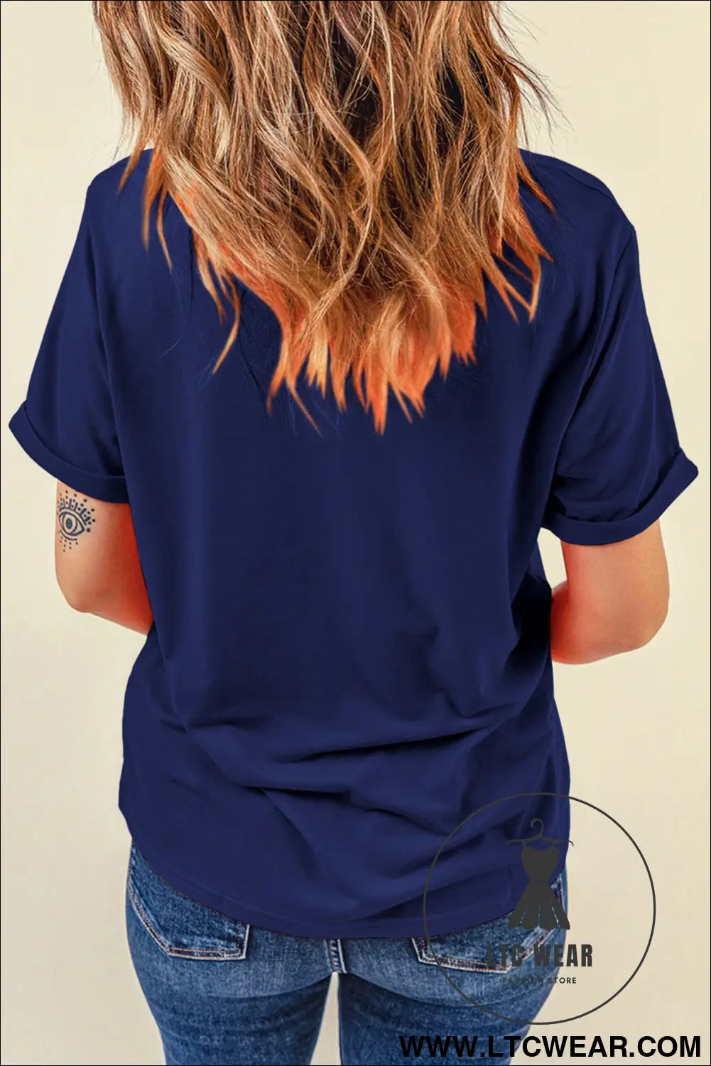 Blue 1776 faux patchwork printed t shirt - graphic tees