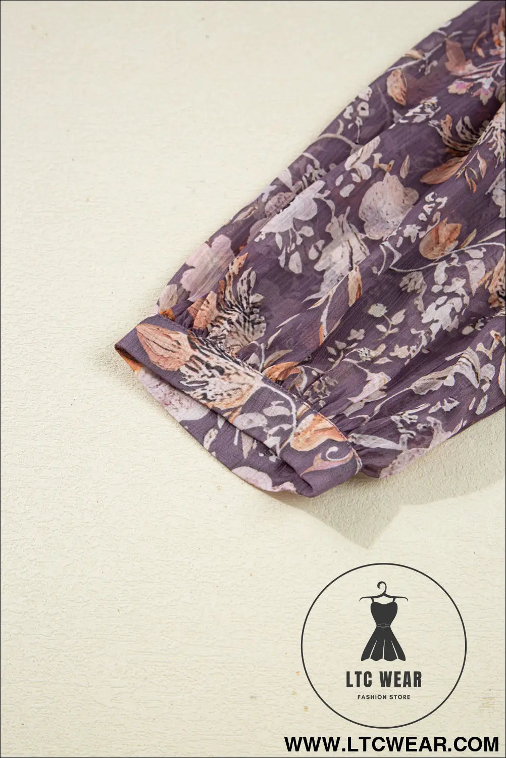 Blue Boho Floral Print 3/4 Sleeve Babydoll Blouse - L.T.C Wear Online Fashion Store