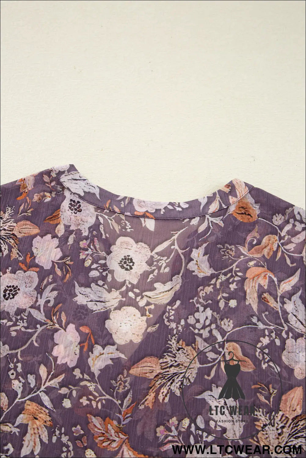 Blue Boho Floral Print 3/4 Sleeve Babydoll Blouse - L.T.C Wear Online Fashion Store