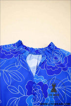 Royal Blue Floral Ruffled Mini Dress