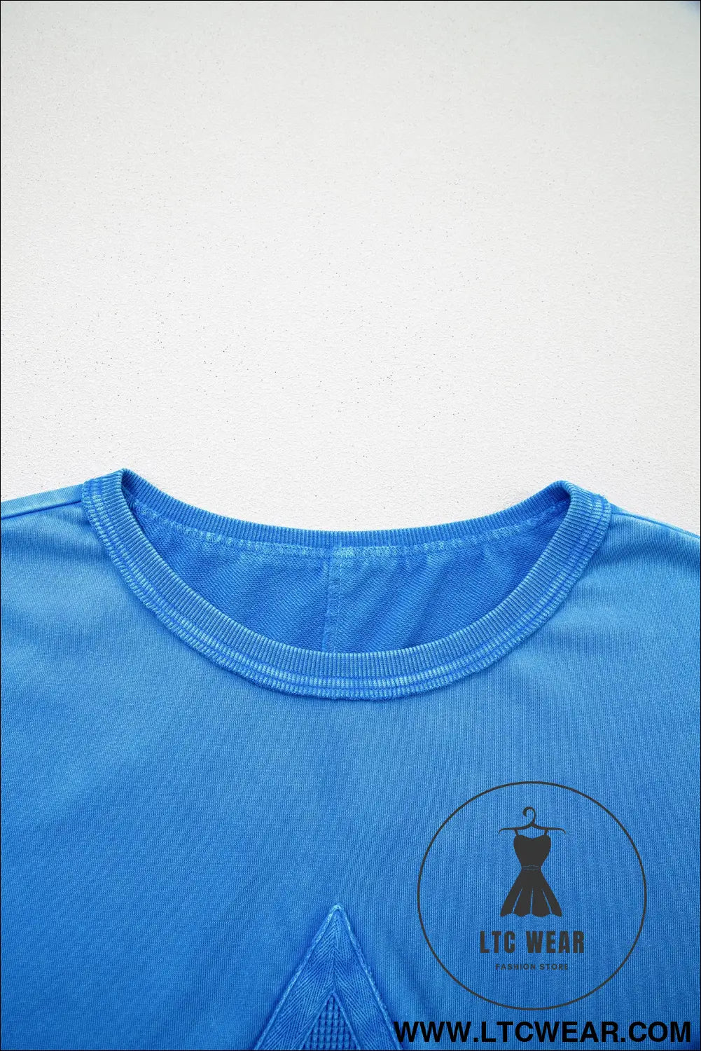 Blue Mineral Wash Star Mesh Patchwork Oversize Tee - L.T.C Wear Online Fashion Store