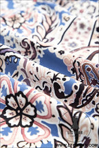 Blue Paisley Print Twist Detail Smocked Back Spaghetti Straps Long Dress