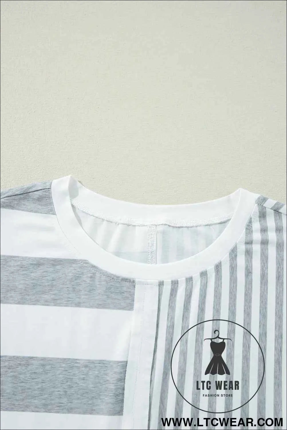 Blue Stripe Patchwork Mini Shift Dress