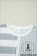 Blue Stripe Patchwork Mini Shift Dress