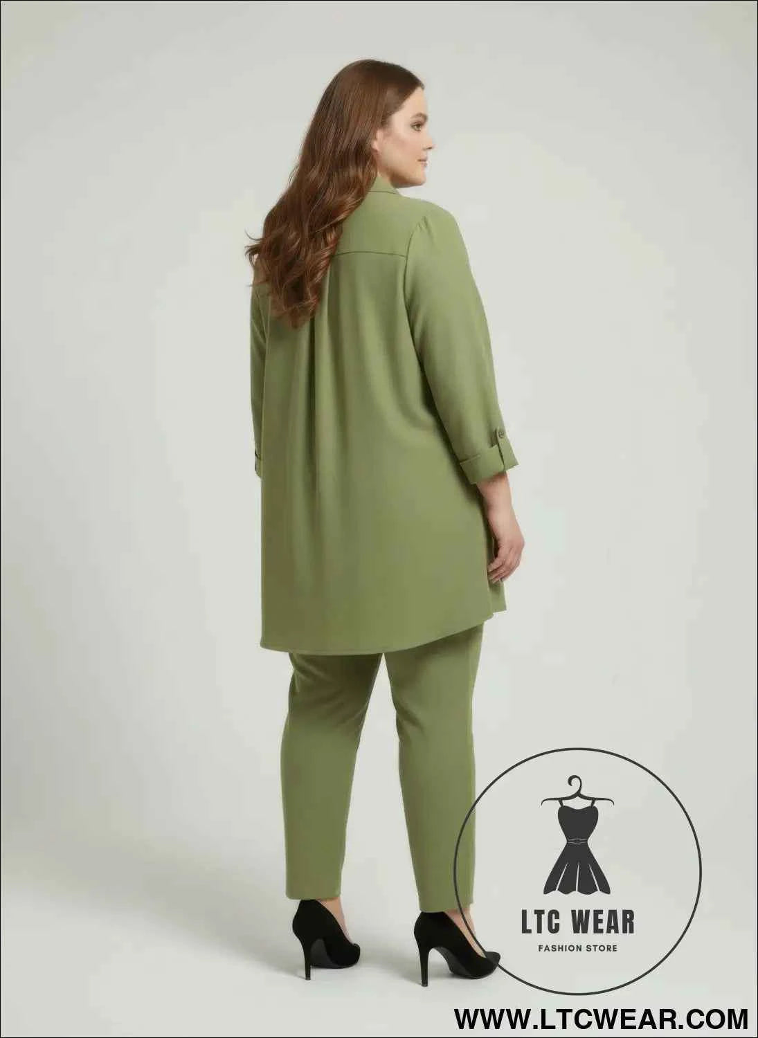 Blush Roll Sleeve Blouse with Utility Button Front